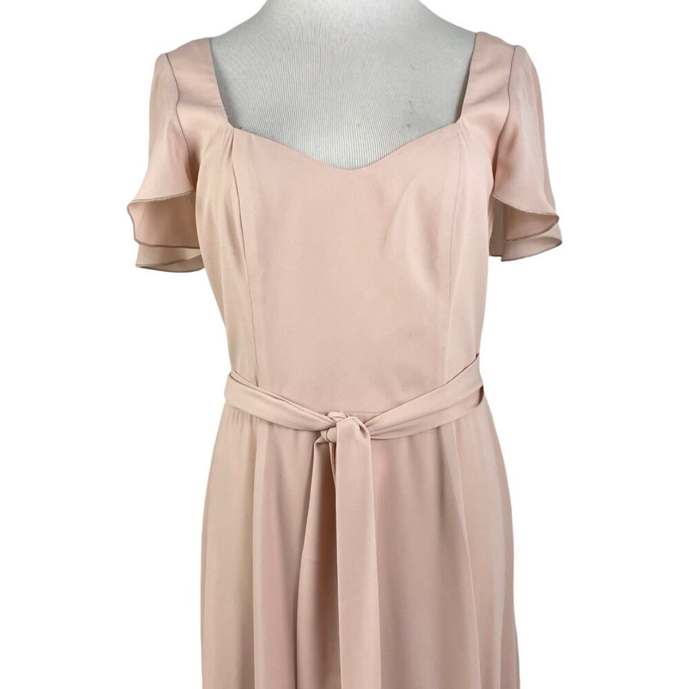 Show Me Your Mumu Dress Size XL NEW Powder Pink Belted Crepe Maxi - Picture 2 of 7